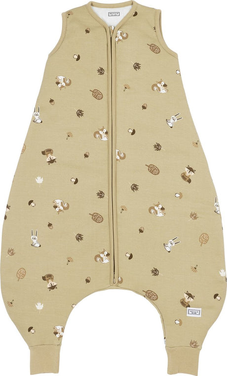 Meyco Babyschlafsack Winter Waldtiere – Schlafoverall Pullover – Sand – 92 cm – Winterschlafsack