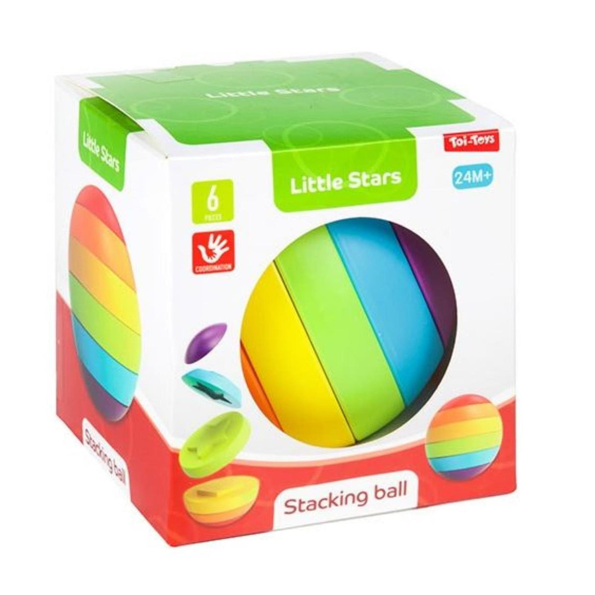 Toi-toys kleine Sterne Stapelturm Puzzleball 6-teilig