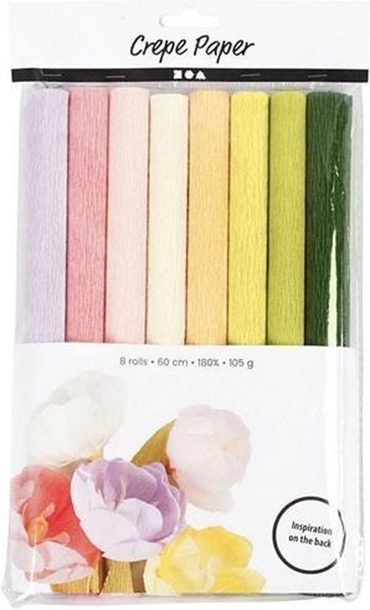 Creativ Company Krepppapier Pastellfarben, 8 Blatt