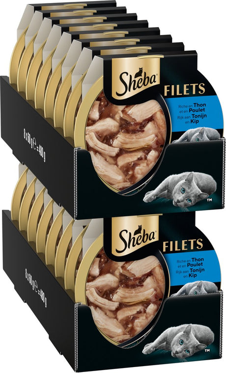 Sheba Katzenfutter - Filets - Thunfisch und Huhn in Soße - 16x60g