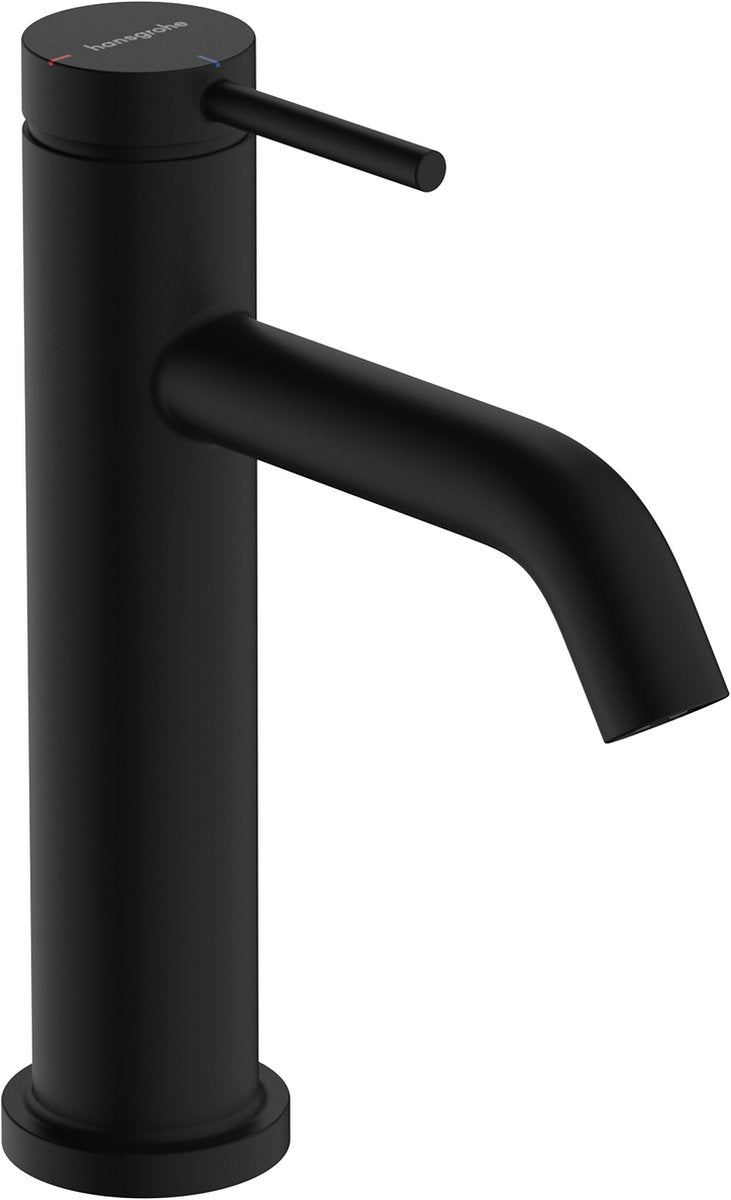 Hansgrohe tecturis s – Waschtischarmatur – Einhebelbedienung – Kaltstart energiesparend – mit Ablaufgarnitur – Größe 110 mm – mattschwarz