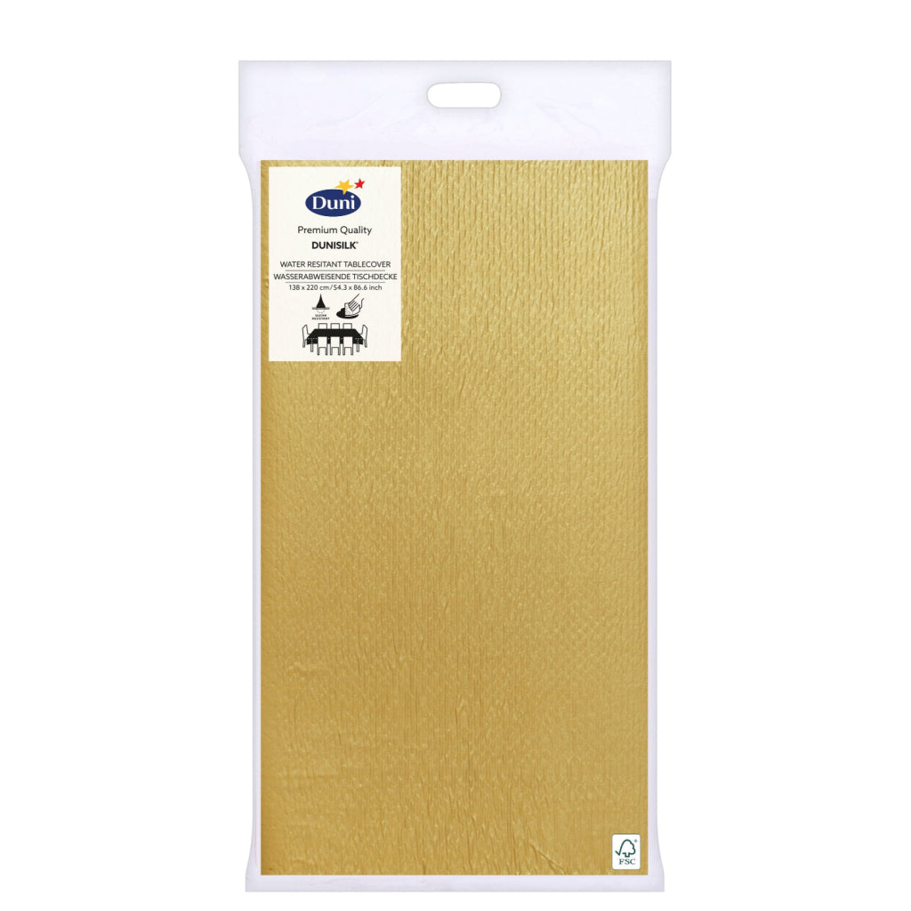 Duni Tischdecke Gold 138 x 220 cm | 5 Stück