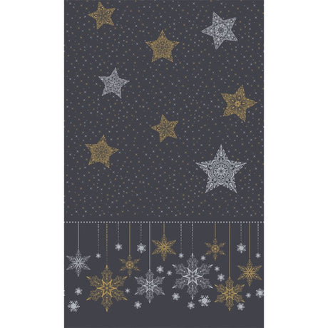 Duni Tischdecke Schneesterne schwarz 138x220cm