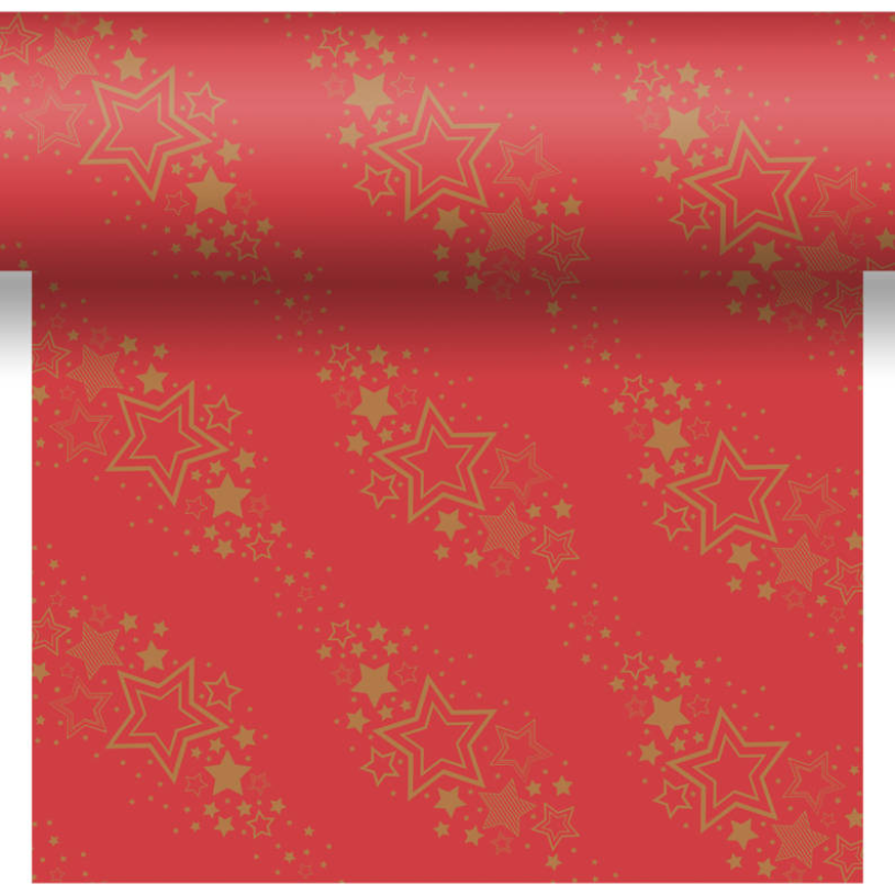 Duni tafellaken holiday star red 138x220cm