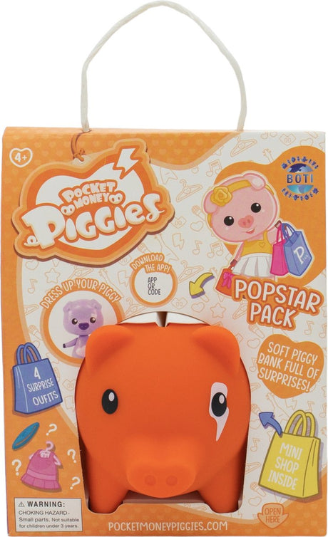 Boti Pockey Money Piggies Speel Figur mit Money Box - Popstar Pack