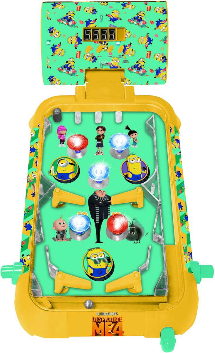Lexibook the Minions elektronischer Tisch-Flipper mit tollem Design, Sounds, Beleuchtung und digitalen Partituren, um alleine zu spielen oder Ihre Freunde herauszufordern.