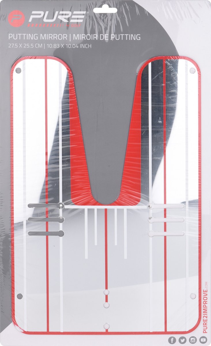 Pure2improve golf spiegel - putting mirror - 27,5x25,5 cm