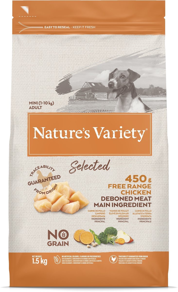 Natures Variety Hundefutter – Mini-Freilandhuhn 1,5 kg – getreidefrei, natürliche Zutaten, für kleine Rassen
