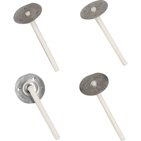 Dochte für Kerzen im Halter, passend für Halter mit einem Durchmesser von 20-65 mm, L: 3,5 cm, Dicke 2 mm, 100 Stück 1 Box