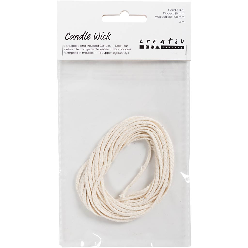 Creativ Company Wick für getauft (Folie 22-30 mm) und Gusskerzen (Folie 60-80 mm), 3M