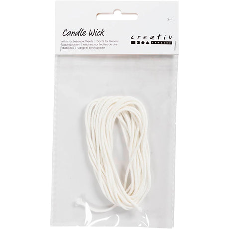 Creativ Company Flat Wick für Kerzen von Beeswas (2-3 mm), 3m