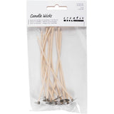 Dochte für Kerzen im Halter, passend für Halter mit einem Durchmesser von 20-65 mm, L: 110 mm, Dicke 2 mm, 10 Stück 1 Box