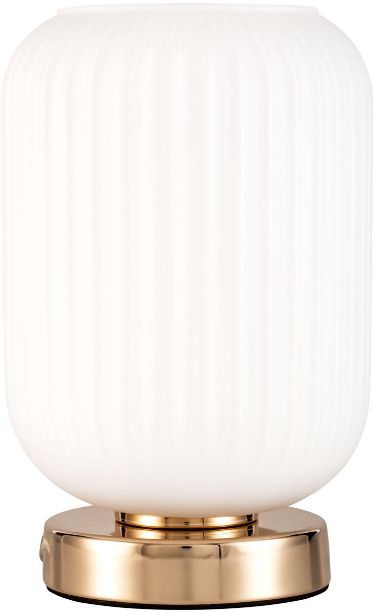Pauleen led-tafellamp noble purity e27 max. 20w wit, champagnegoud