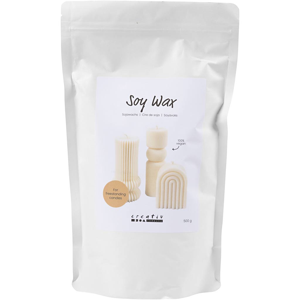Creativ company soy wax, for stand-alone candles, cream, 500 gr 1 box