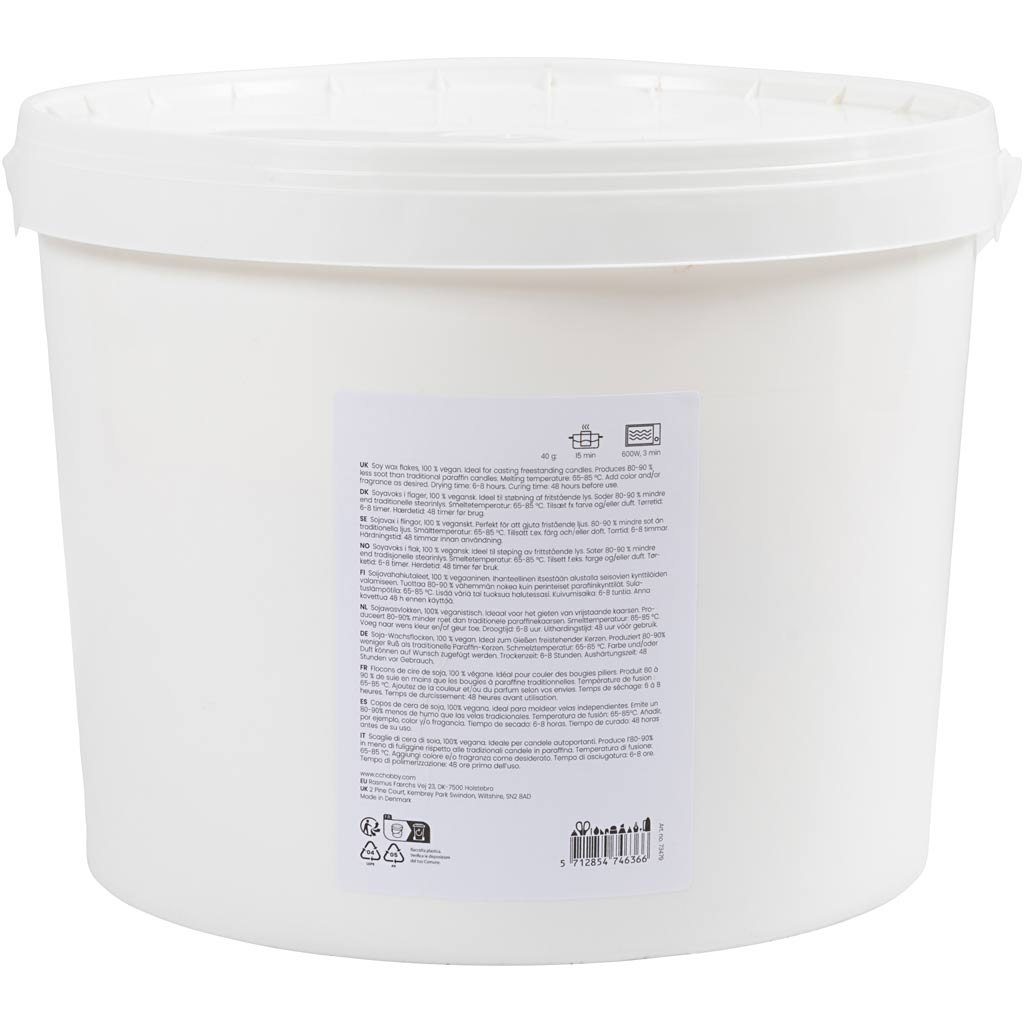 Creativ Company Sojawachs, für Einzelkerzen, Creme, 5 kg 1 Karton