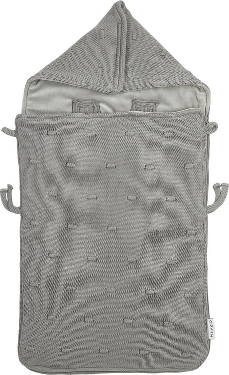 Meyco Babyknoten-Fußsack – grau – 40 x 82 cm