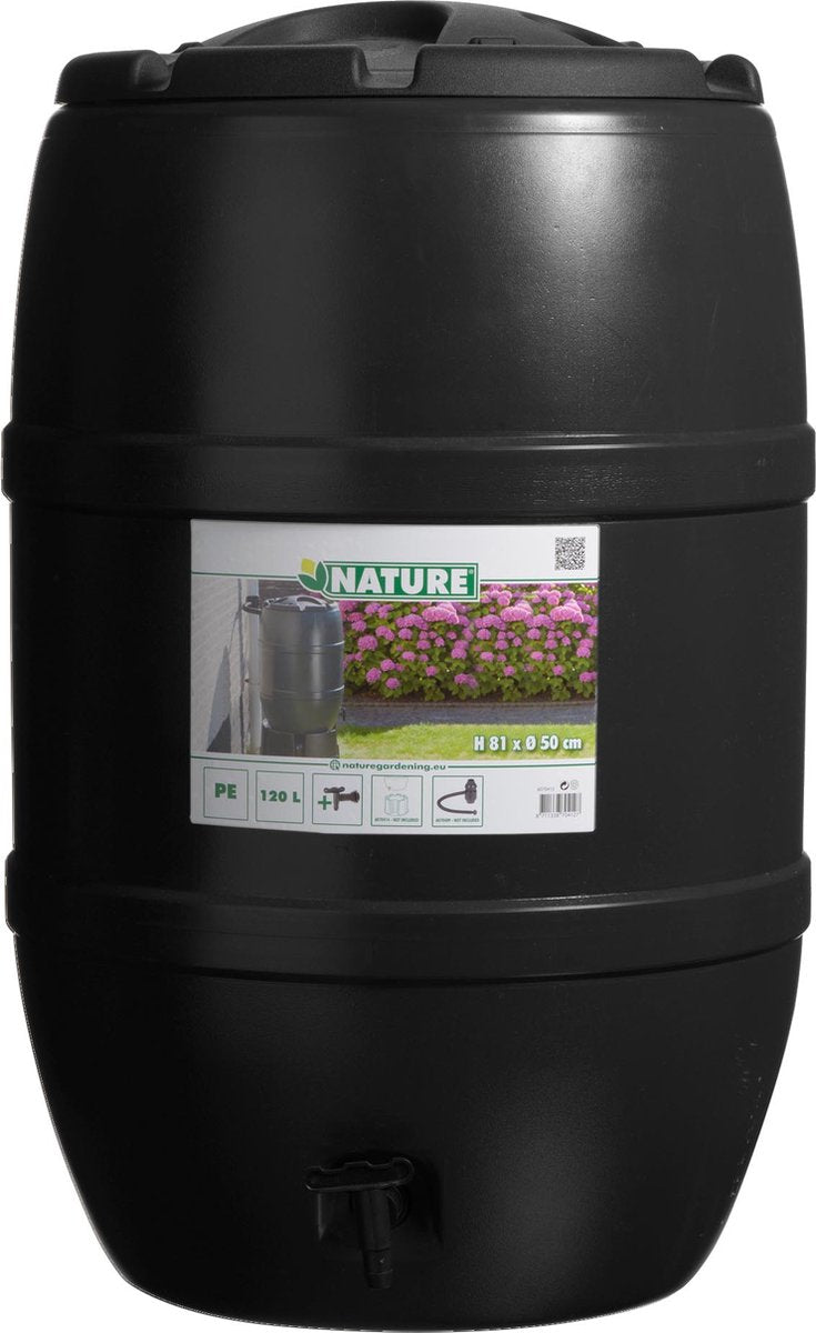 Naturregenfass 120 l 51 x 81 cm schwarz