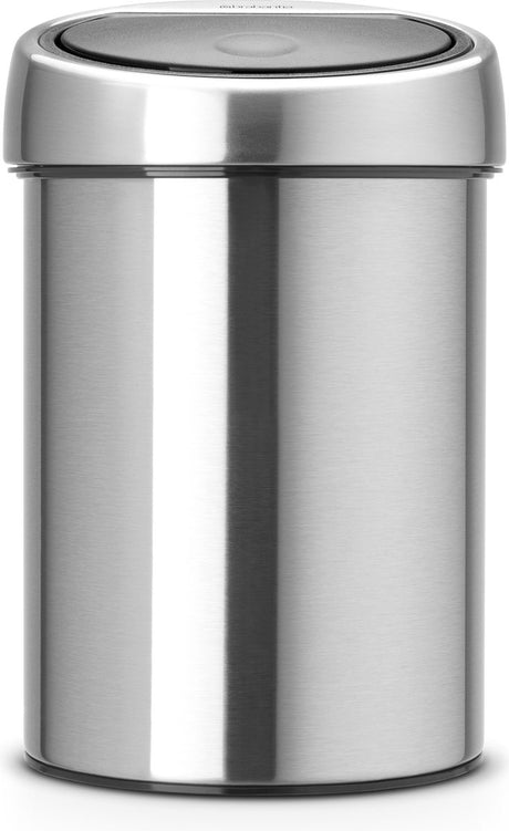 Brabantia Brab Touch Mülleimer 3 l, mattierter Stahl, druckfest