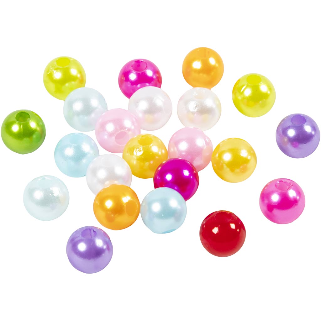 Creativ Company Wachsperlen, D 8 mm, Lochgröße 1 mm, ca. 2000 Stück, Perlmuttfarben, 500 gr 1 Beutel