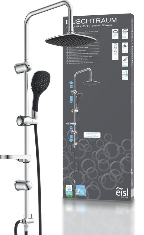Eisl Duschtraum Kopfbrause-Set | Chrom-Schwarz - dxld60088cs dxld60088cs