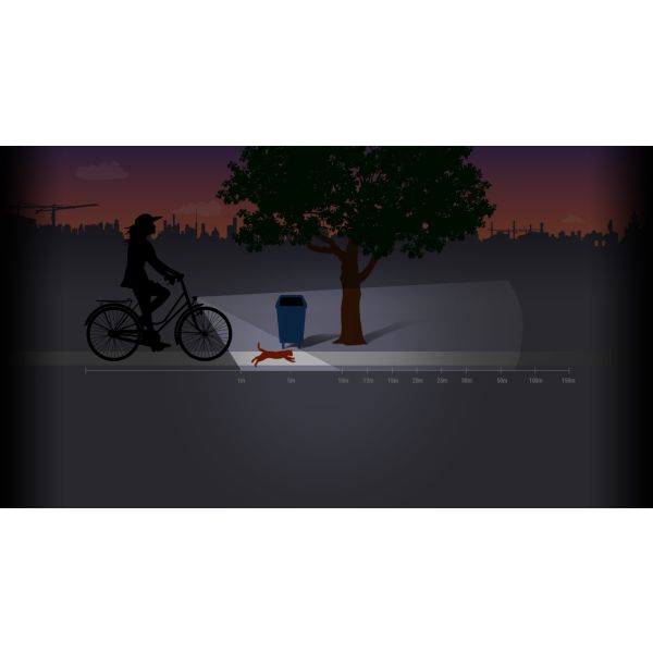 Spanninga Scheinwerfer Kendo XE E-Bike 6-36VDC Schwarz auf Blasen