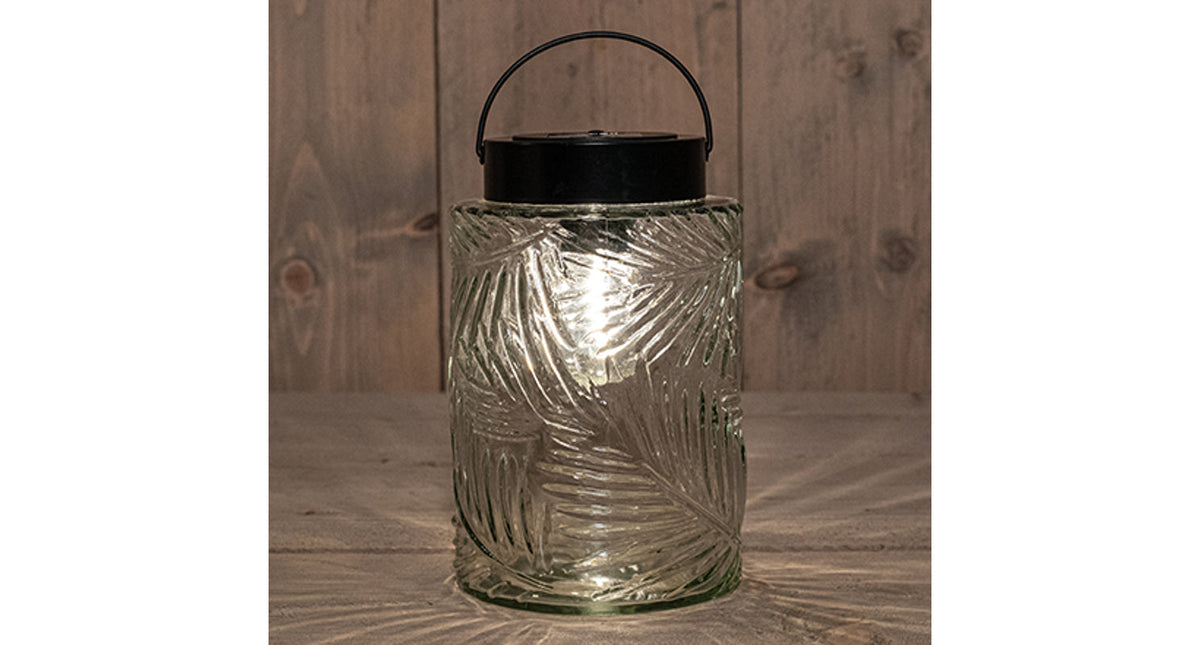 Solar glazen retro lamp helder 12,5x20cm