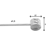 REM Binnenkabel Elendes 2.000 mm 1 × 19 Drahtstahl Ø1,5 mm mit T-Nipple Ø7 × 6 mm