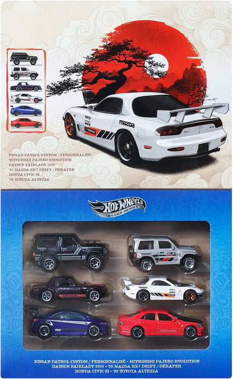 Hot Wheels Silver Series – Set mit 6 japanischen Fahrzeugen