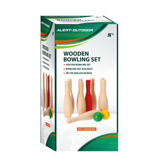 Alert Outdoor-Bowling-Set aus Holz