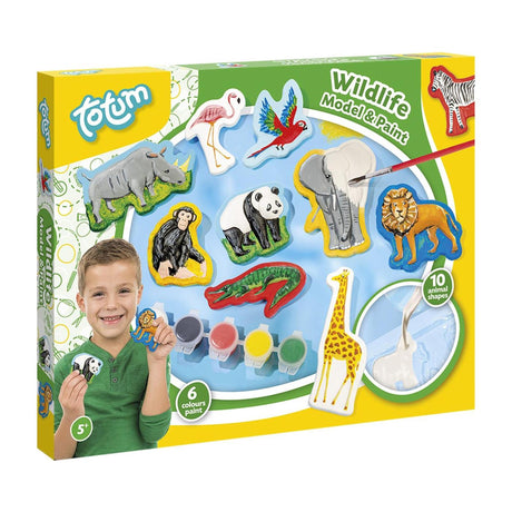 Totum Tiere Gipsabdruck und Bemalung Wildtiere 30x23cm
