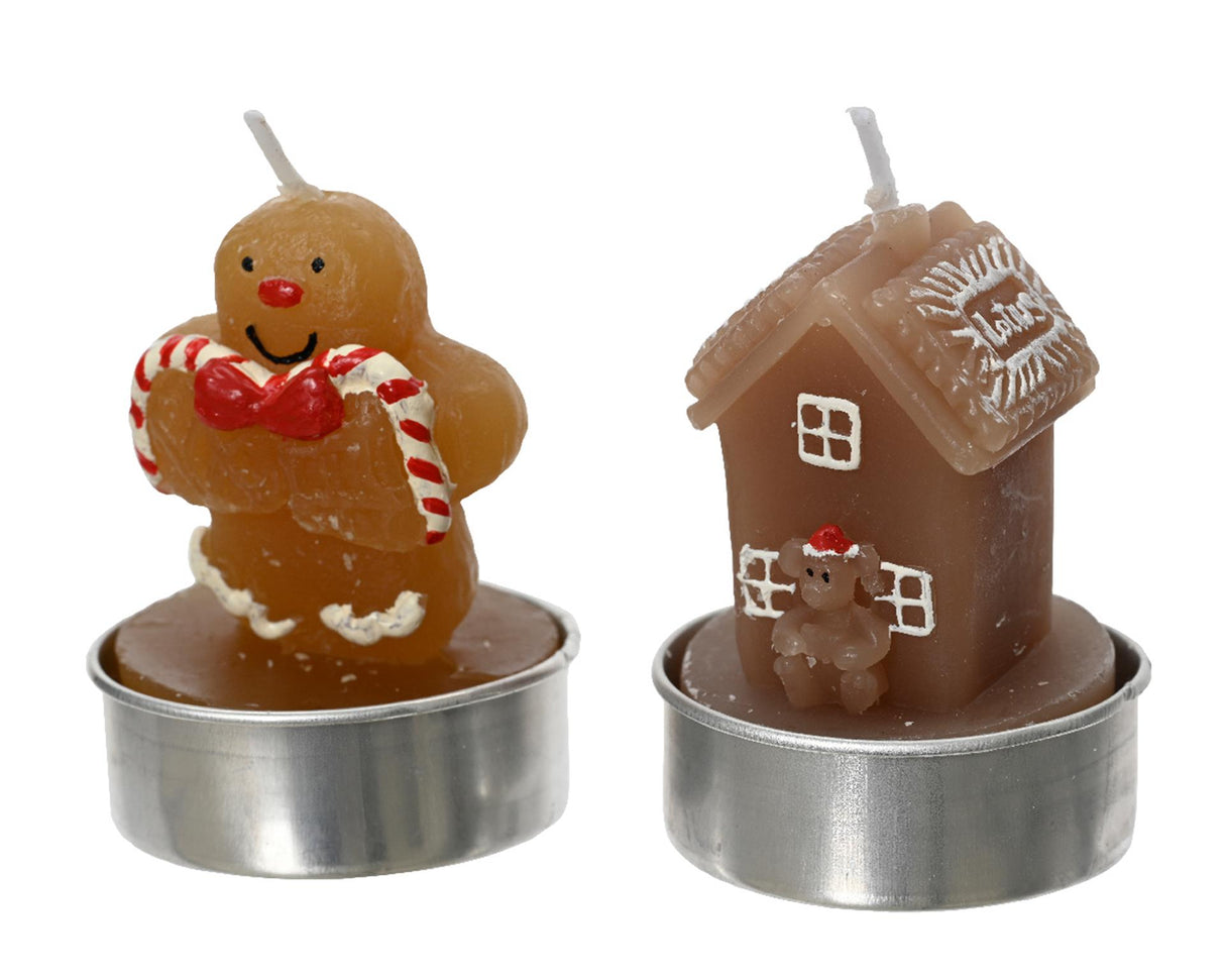 Decoris Teelichter Lebkuchen 5,5cm 4 Stück