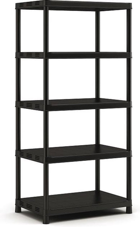 Keter Lagerregal aus Kunststoff – extra tief – 400 kg Tragkraft – 5 Regale – 60 x 90 x 187 cm – schwarz