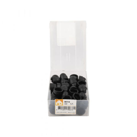 Abdeckkappenmutter M10 schwarz Kunststoff Dose 50 Stk.