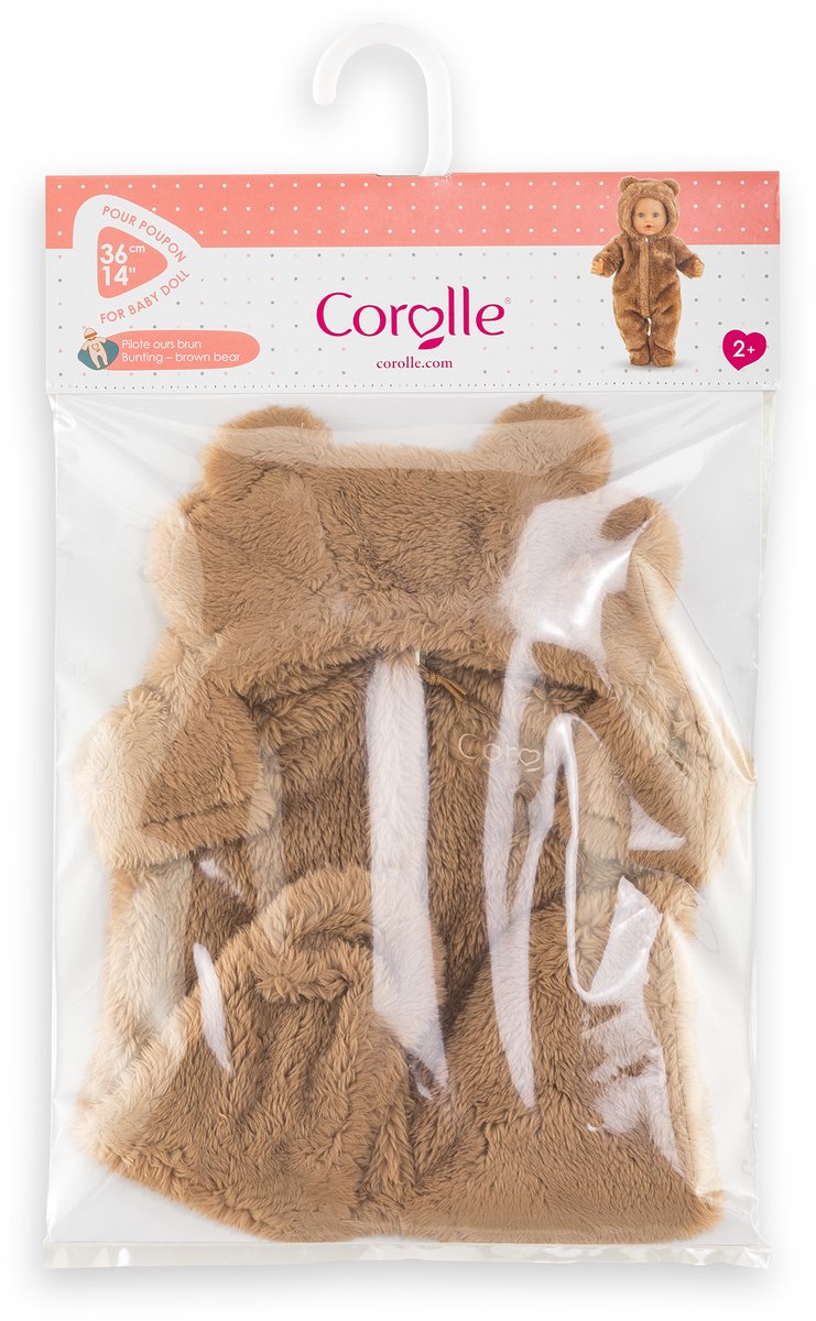 Corolle poppenkostuum bruin berenpakje 36cm zachte onesie.