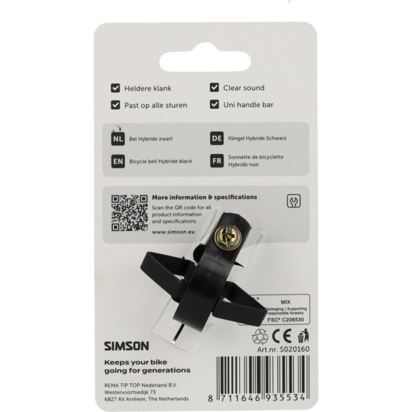 Simson bel hybride zwart