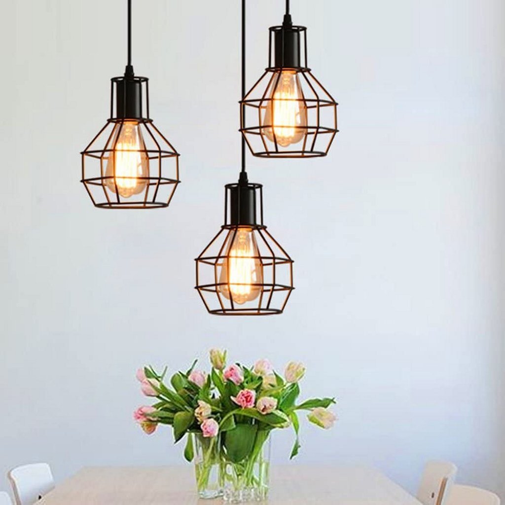 Homestyle Pro MK021-B Industrie-Hängelampen aus schwarzem Metall