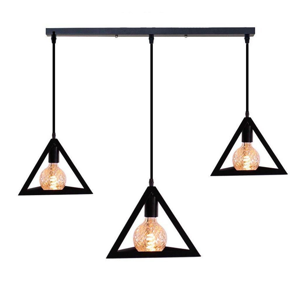 Homestyle Pro MK018-B Industrielle Pyramiden-Hängelampen aus schwarzem Metall