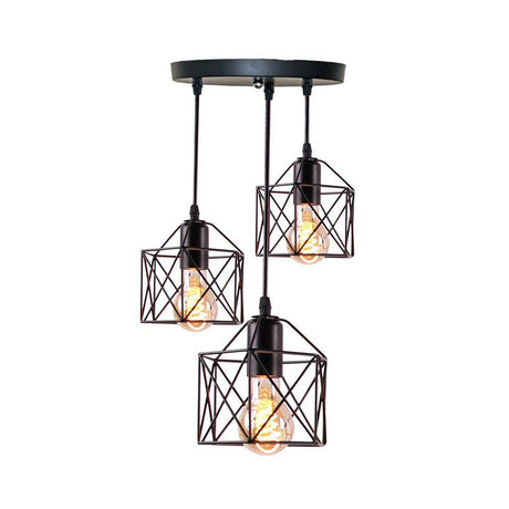 Homestyle Pro MK019-B Industrie-Hängelampen aus schwarzem Metall