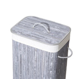 Homestyle Pro rechteckiger Bambus-Wäschekorb 40x30x60 cm grauweiß