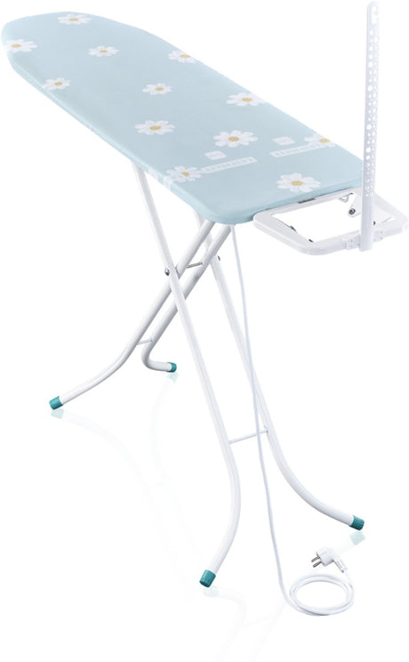 Leifheit Bügeltisch Classic M Basic Plus – 120x38 Bügelfläche – hellblaue Blume
