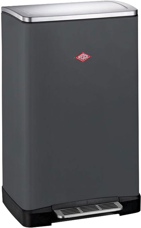 Wesco Big Double Boy Mülltrenner | 36 Liter | Duo Treteimer (2x18 Liter) | Metall - Graphit matt | Müll