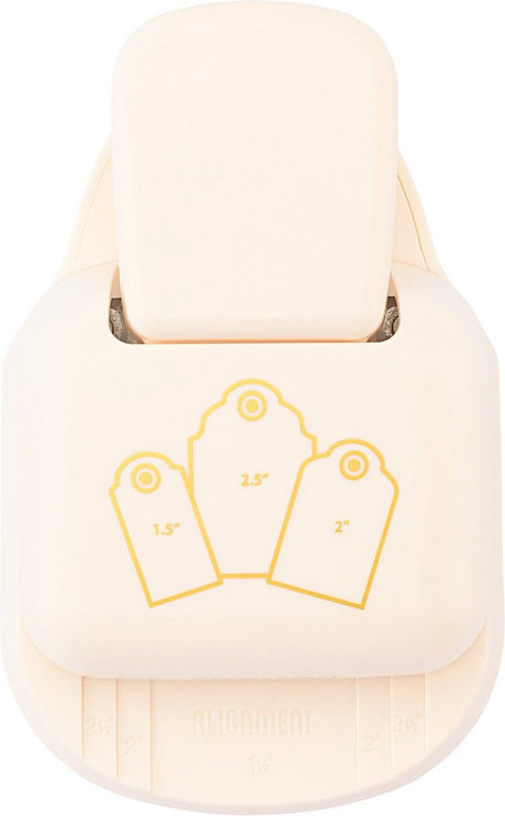 Vaessen creative pons - 3 in 1 label pons - 3,8 - 5,1 - 6,4 cm - geschulpt - ivoor
