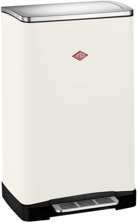Wesco Big Double Boy Mülltrenner | 36 Liter | Duo Treteimer (2x18 Liter) | Metall - Mattsand | Müll