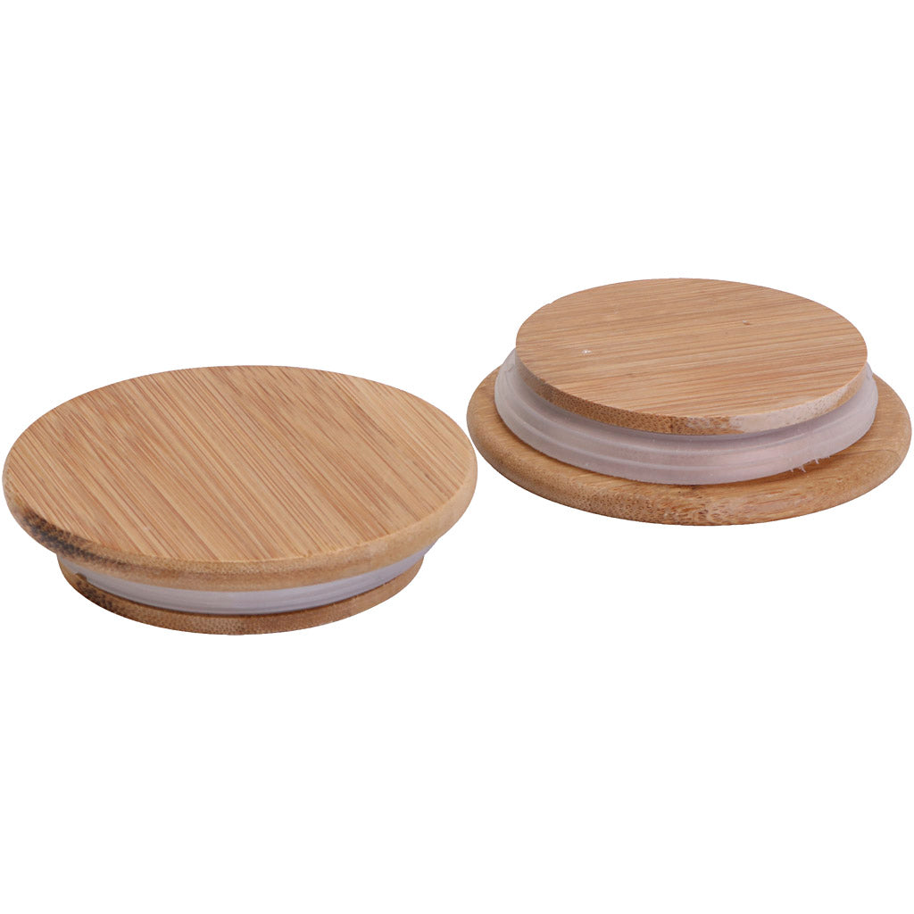 Holzdeckel mit Gummidichtung, D 9 cm, 12 Stück 1 Box