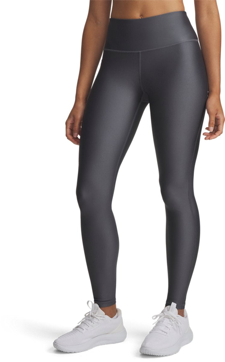 Under Armour Tech Hirise Leggings – graue Damen-Sporthose – Castlerock – Schwarz