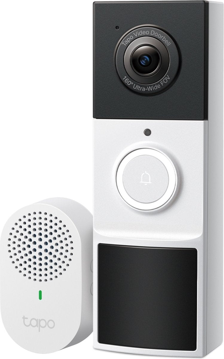 Tp-Link Tapo D210 kabellose Video-Türklingel mit Akku – inklusive Glockenspiel – 2K-Video – ohne Abonnement – IP65 – intelligente Türklingel