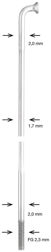 Alpina Speiche Speiche Edelstahl db 2x1,7x2mm 248mm sil.