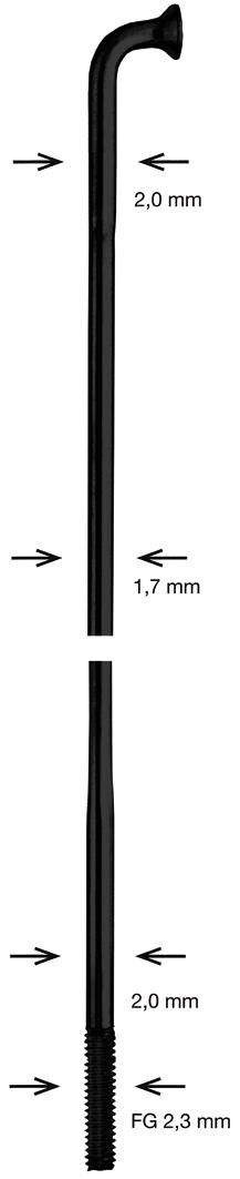 Alpina Speiche Speiche Edelstahl db 2x1,7x2mm 278mm b
