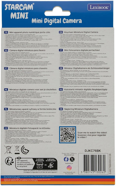 Lexibook Schlüsselanhänger Miniatur-Digitalkamera schwarz mit integriertem Flash-Speicher