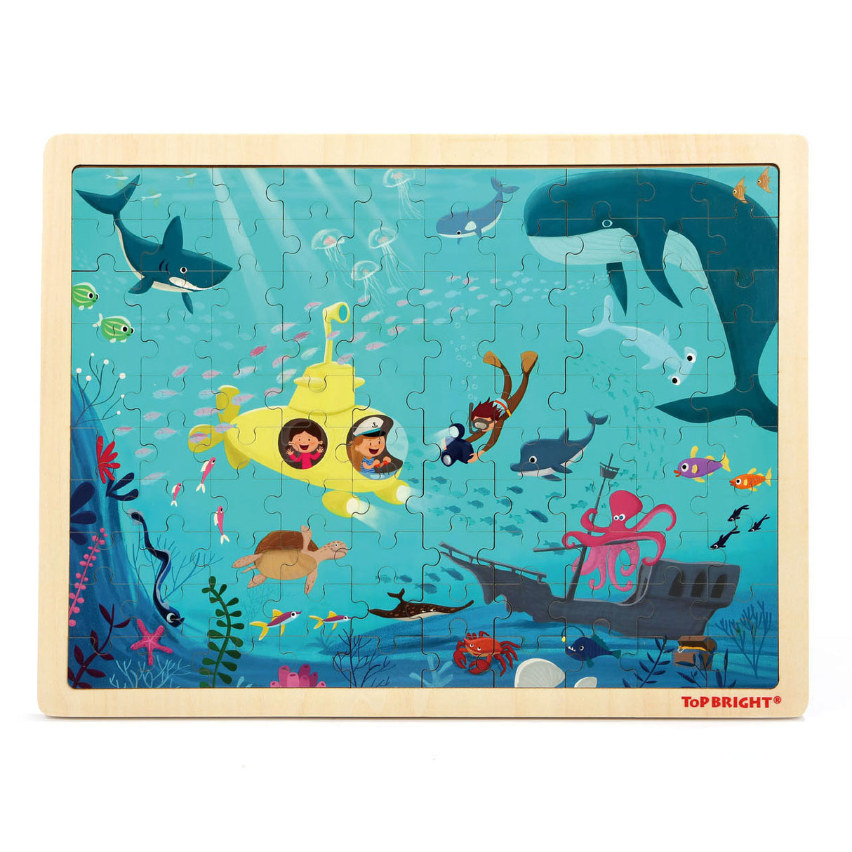 Topbright Wooden Jigsaw Puzzle Underwater World, 100º.